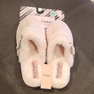 Juicy Couture Women's Soft Pink Plush Slippers
